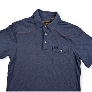 Howler Brothers Ranchero Pearl Snap Polo Shirt Mens Small Blue Country‎ Western